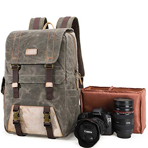 SHS Bolso de la cámara SLR Mochila de la de Lona Bolsa de la Encerada a Prueba de Agua