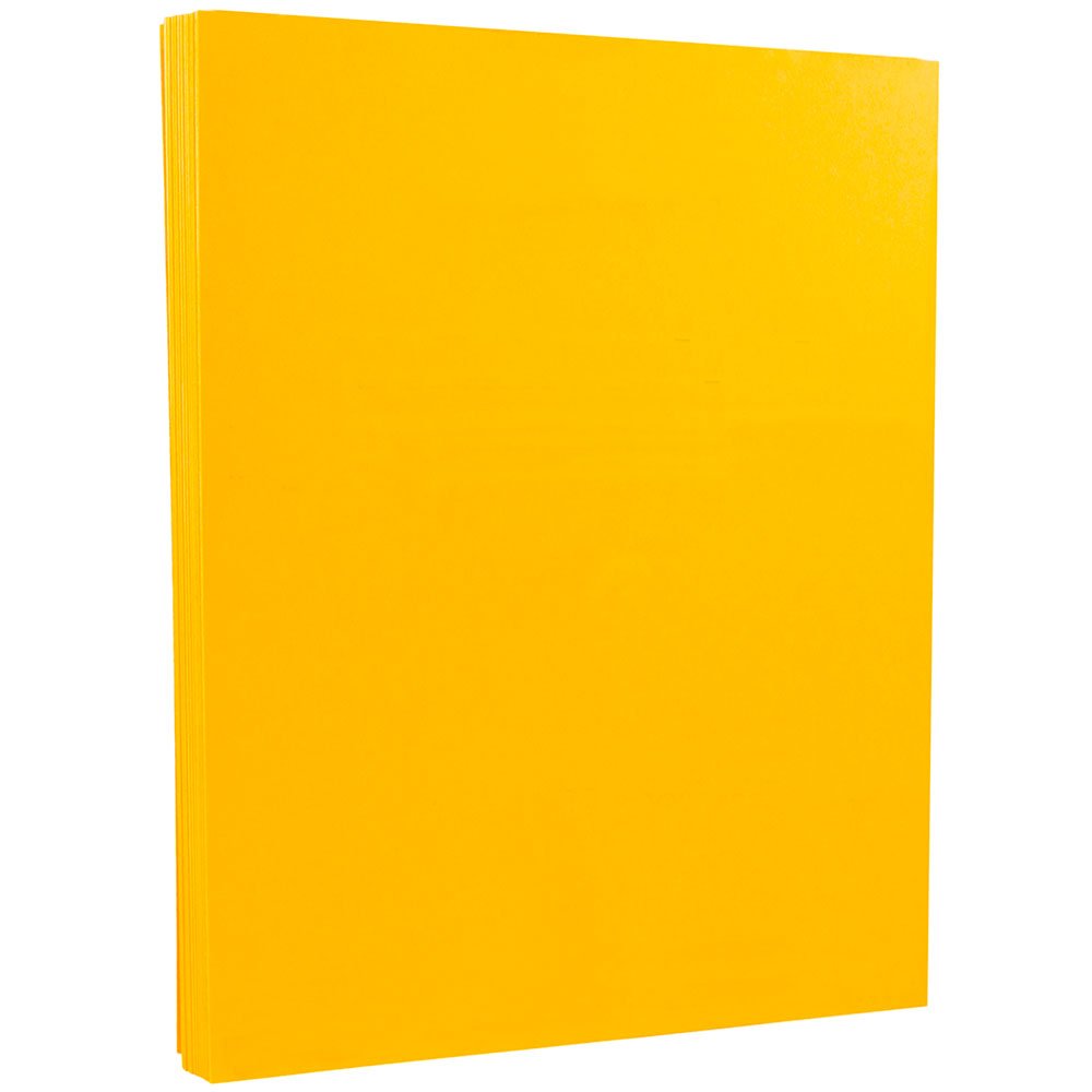 JAM PAPER Vellum Bristol 65lb Cardstock - 8.5 x 11 Coverstock - 147 gsm - Goldenrod - 50 Sheets/Pack