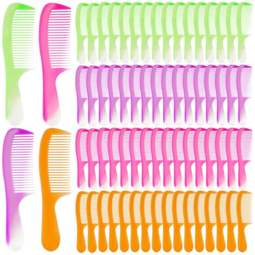 Paquete de 100 peines de plástico de colores mixtos, compactos y envueltos, listos para viajar y donar, para hombres, mujeres y niños, uso en albergues y hoteles