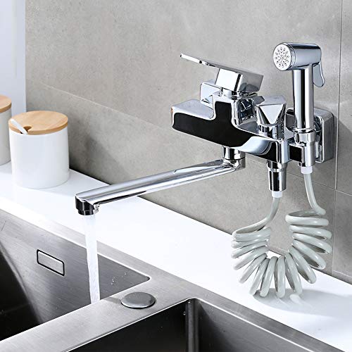 Pulvérisateur robinet d'évier de cuisine avec mitigeur eau chaude froide double trou