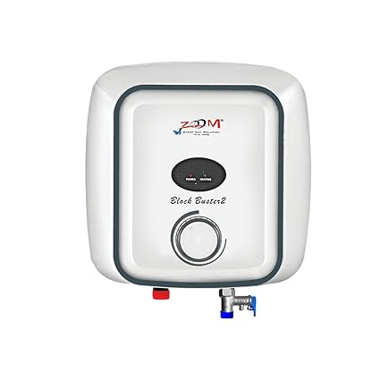 Zoom - Plastic Body Block Buster Geyser 10 Litre | Tank 7 Years Warranty | Water Heater for Home, Water Geyser, Electric Geyser, Instant Storage Water Heater Round Shaps(S-2)