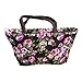 Myhouse Women Canvas Handbag Tote Black Floral Pattern Lady Daily Shoulder Bag