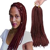 Haolocs 6Pcs/Lot Straight Faux Locs Crochet Hair 18 Inch Soft Pre Looped Dreadlock African Roots Braid Synthetic Braiding Hair Extension for Black Women (#350, 18 Inch)