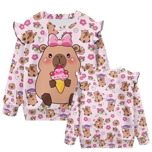 GePrint Girl’s Round Neck Long Sleeve Sweatshirt Little Girls Crewneck Sweatshirt as Sports Wear, Daily Wear, Outing Wear