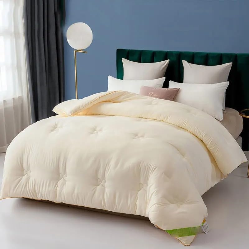 ZHCHAO Bedding Soy Fiber Quilt Winter Comforter Washed Cotton Solid Thicken Blanket Soft Quilt Warm Filling(220cmx240cm)