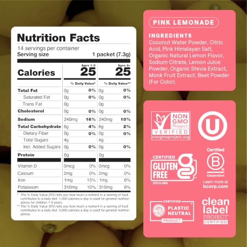 Cure Hydration - Electrolyte Drink Powder Pink Lemonade 14 Packets - Image 2