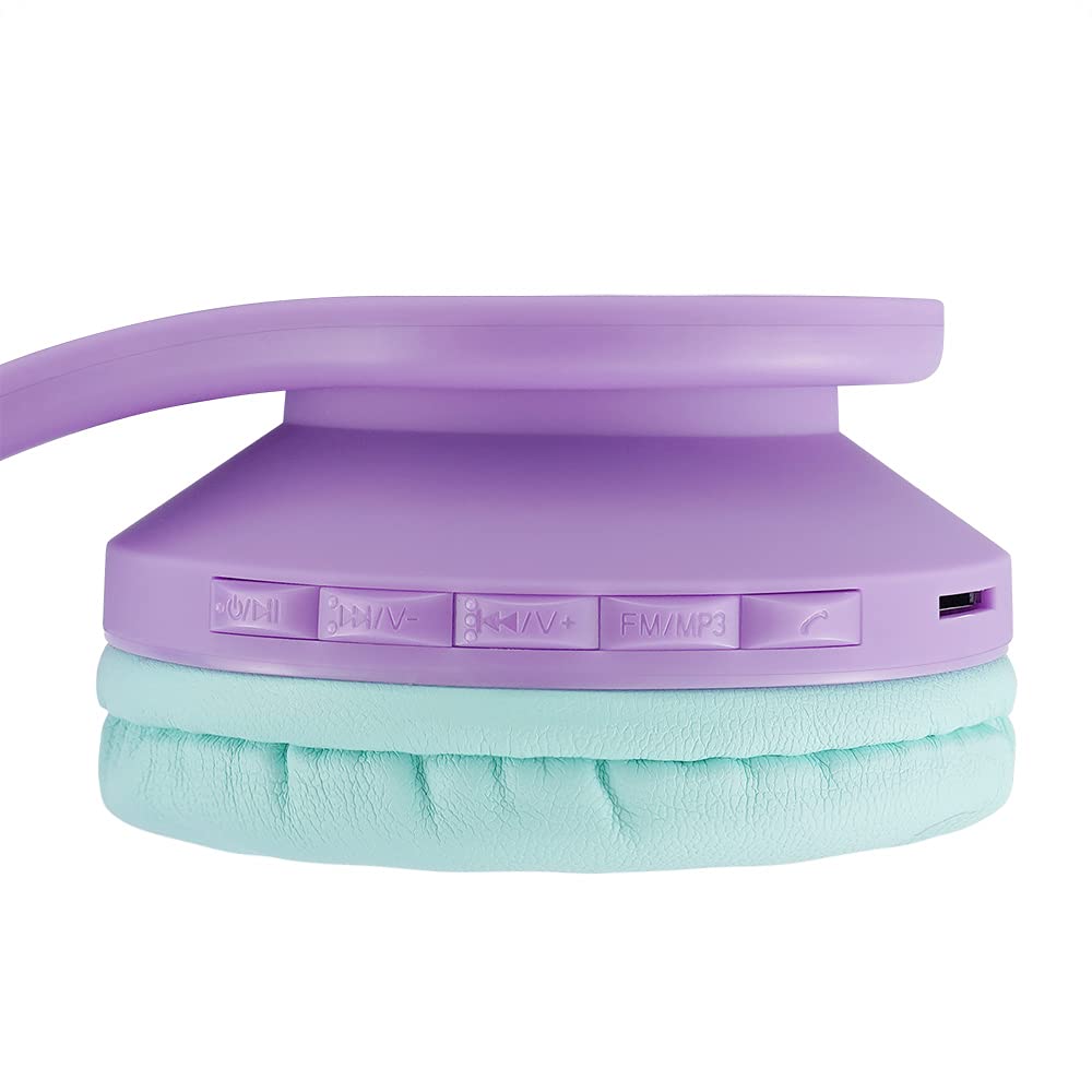 PowerLocus Bluetooth Kopfhörer Kinder, Kinderkopfhörer Over-Ear mit 85dB Lautstärkebegrenzung, Faltbar, Bluetooth 5.3, Micro SD, Kabellos und Kabel, Eingebautes Mikrofon für Handy/Tablet/Reise