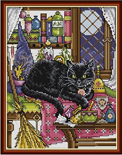 Point de Croix Imprimé Chat Décoration Salon Kit Broderie DIY Loisir Créatif