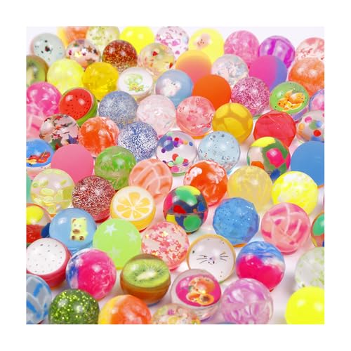 Pelotas Saltarinas,50 PCS Pequeñas Bolas Rebotadoras Pelotas Pelota de Goma de Colores Flotan en Agua Bolas Hinchables Juguete Infantil Bolas de Goma Saltarinas para Fiestas Halloween 1.07 Pulgadas