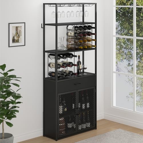 HSH Tall Bar Black Liquor with Drawer