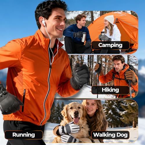 Image of rivmount Winter Waterproof Ski Snow Warm Gloves for Women Men, Windproof Cold Weather Thermal with Touchscreen Fingers, for Running Driving Cycling Hiking Biking Outdoor Sports Daily Work