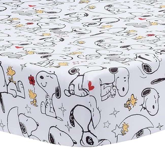Bedtime Originals Snoopy Love Infant Baby/Toddler Fitted Crib Sheet