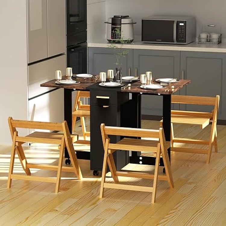 Drop Leaf Dining Table With Chairs,Folding Dining Kuwait Ubuy