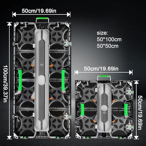Image of Portable LED Display Wall Panel |3840Hz High Refresh Rate | P2.9 P3.9 P4.9 P6 |IP65 Waterproof Modular LED Video Wall Panel Screen for Party Game Wedding Concert (12, P3.81, 50*50cm(1.64ft*1.64ft))