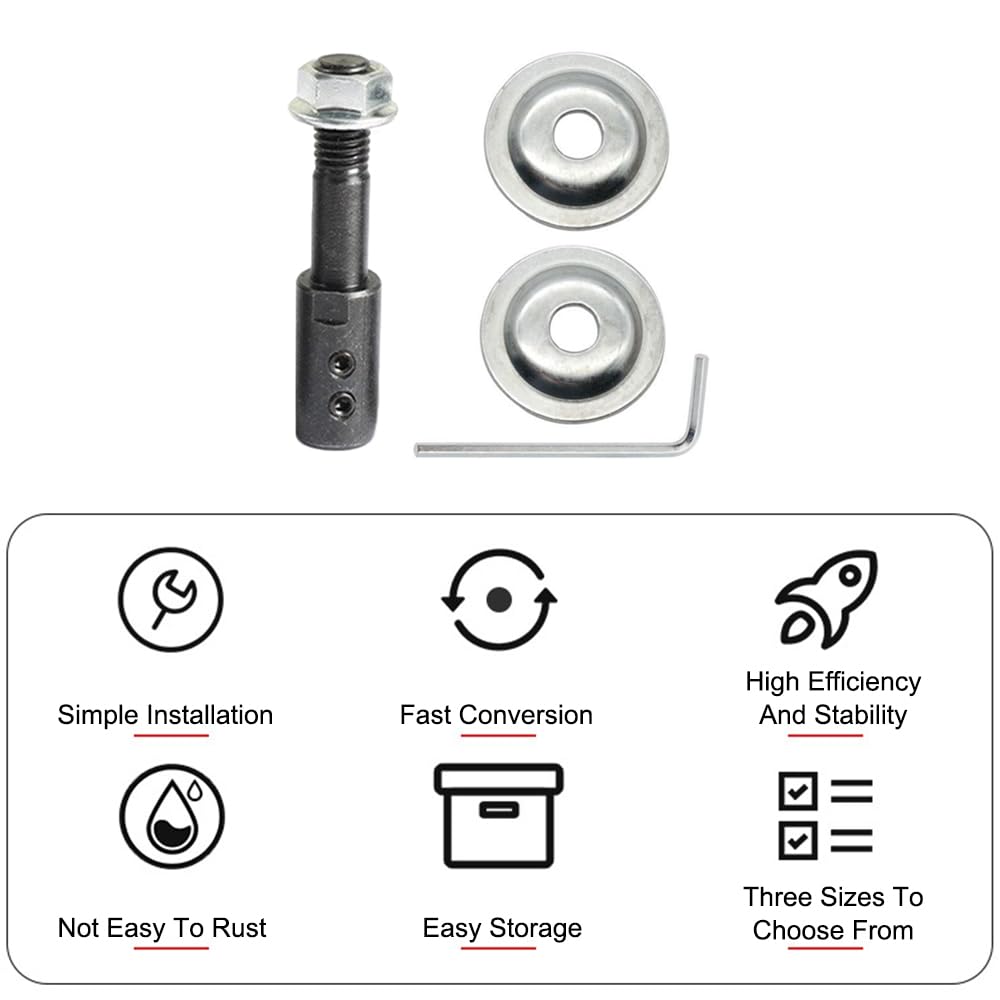 Shaft Arbor Extender 10mm Motor Arbor Adapter Bench Grinder Extension Shaft Threaded Shaft Backing Kit for Polisher Sander Polishing Grinding Buffing Wheel Rotary