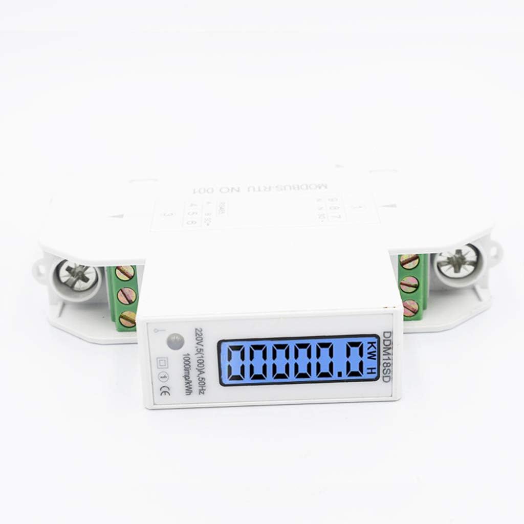 Bottom view of the DDM18SD energy meter showing the wiring terminals clearly labeled.