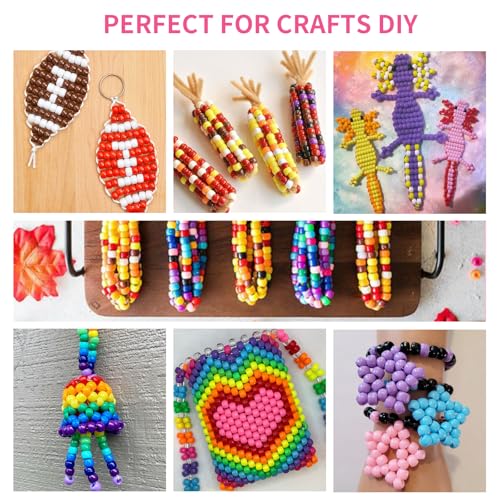 1200+pcs Pony Beads 9mm Kandi Beads for Bracelets, Hair Beads for Braids Plastic Colorful Beads Bulk Acrylic Assorted Beads for Crafts Keychains Jewelry Friendship Bracelet Kit4
