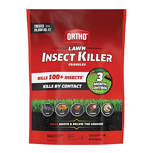 Image of Ortho Lawn Insect Killer Granules: Treats up to 20,000 sq. ft., For Yard, Garden & Landscapes, Works on Listed Ants, Spiders, Fleas & Ticks, 20 lbs.