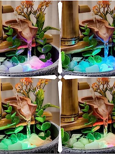 Fonte Agua Decorativa De Mesa Cascata Chafariz Bambu Resina