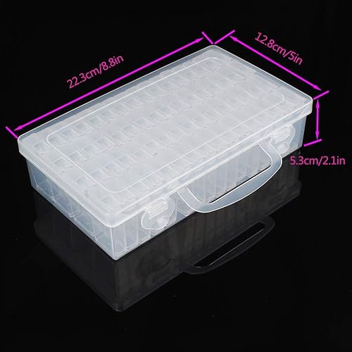 Miniatura 4 de Eiito Cajas de almacenamiento de accesorios de pintura de diamantes, cuentas de bordado de diamantes 5D, kit de arte (64 rejillas) (blanco)