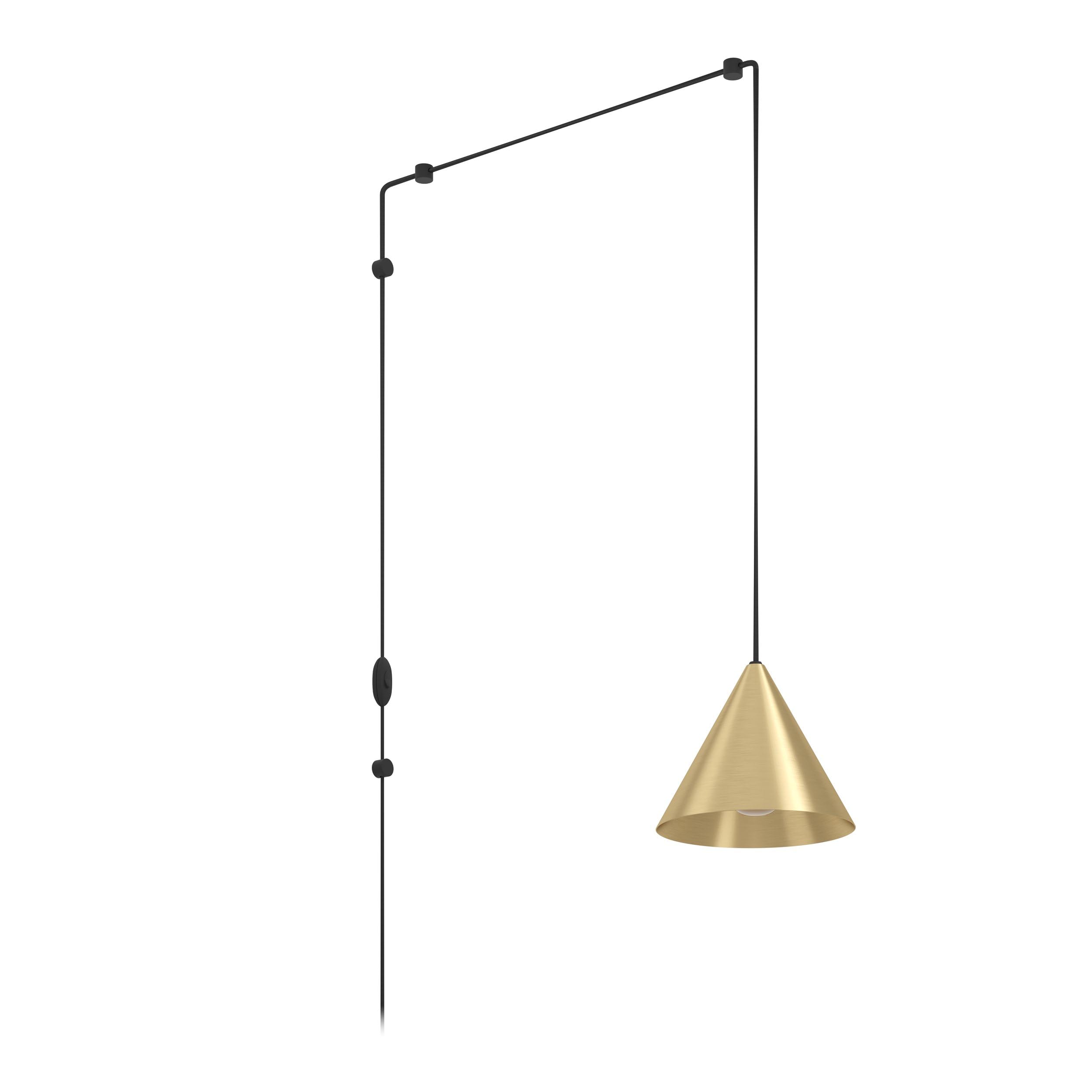 Eglo Gold Narices Plug In Pendant With Brushed Brass Shade With Inner