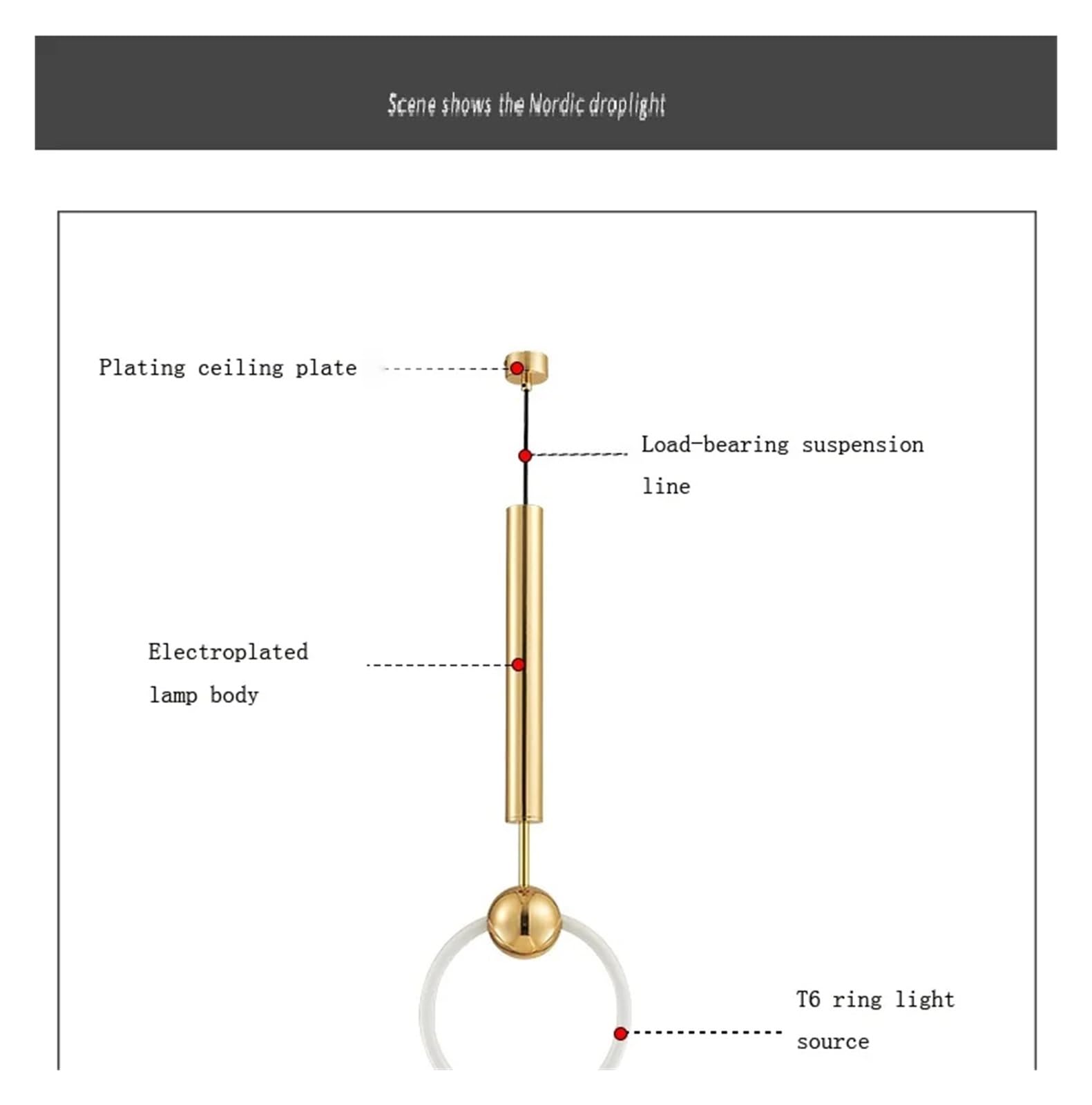 Lampada a Sospensione nordica Semplice a LED, Moderna, Ideale per ristoranti, camere da Letto, Isole Cucina, uffici e Bar (Bianco Freddo, 30 cm).