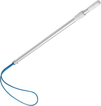 Pool Safety Hook with 12 Ft Rescue Pole, Pool Rescue Hook with Aluminum Telescopic Poles, Swimming Pool Safety Equipment 12 Ft Rescue Pole with Hook