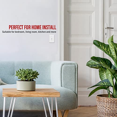 Enerlites Toggle Light Wall Plate Bundle, Single Pole Electrical Switch, 15A 120-277V, Grounding Screw, Residential Grade, Ul Listed, 88115-Wwp-10Pcs, White, 10 Pack #TOP5