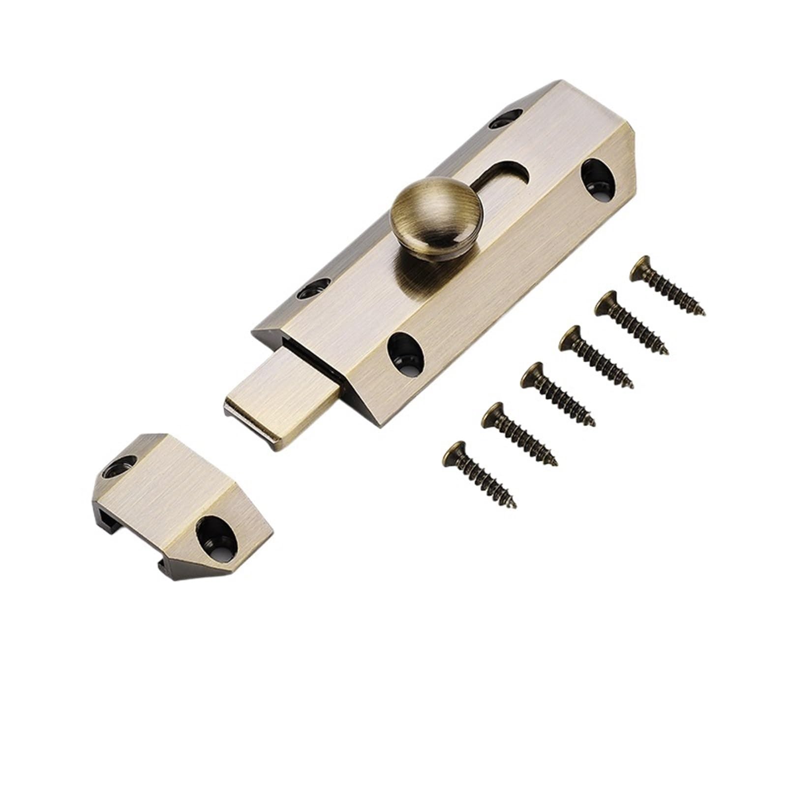 All-Copper Bolt Catch Lock Sliding Door Latch Universal Safety Bolts Home Hardware for Door(Green Bronze)