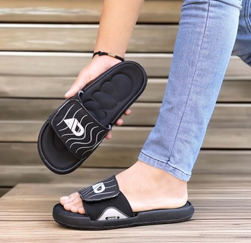 Image of AADI Men's Synthetic Leather Lightweight Comfortable Outdoor Dailyuse Casual Slides /Flip Flop /Slippers