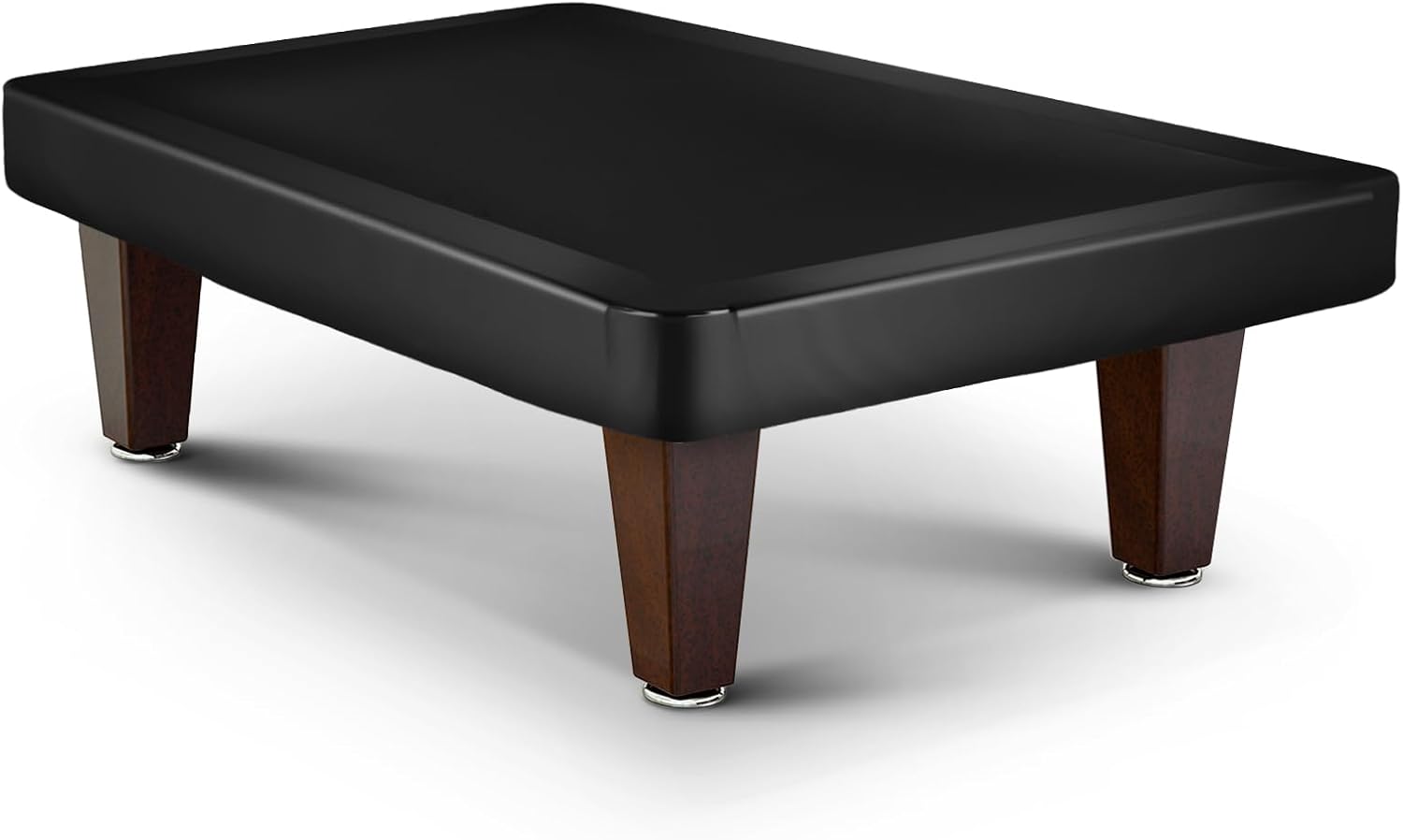 Leather Pool Table Cover with Plush Lining, Elastic Edged Billiard Table Cover, Fitted for 7FT Pool Table (Indoor Use, Black)