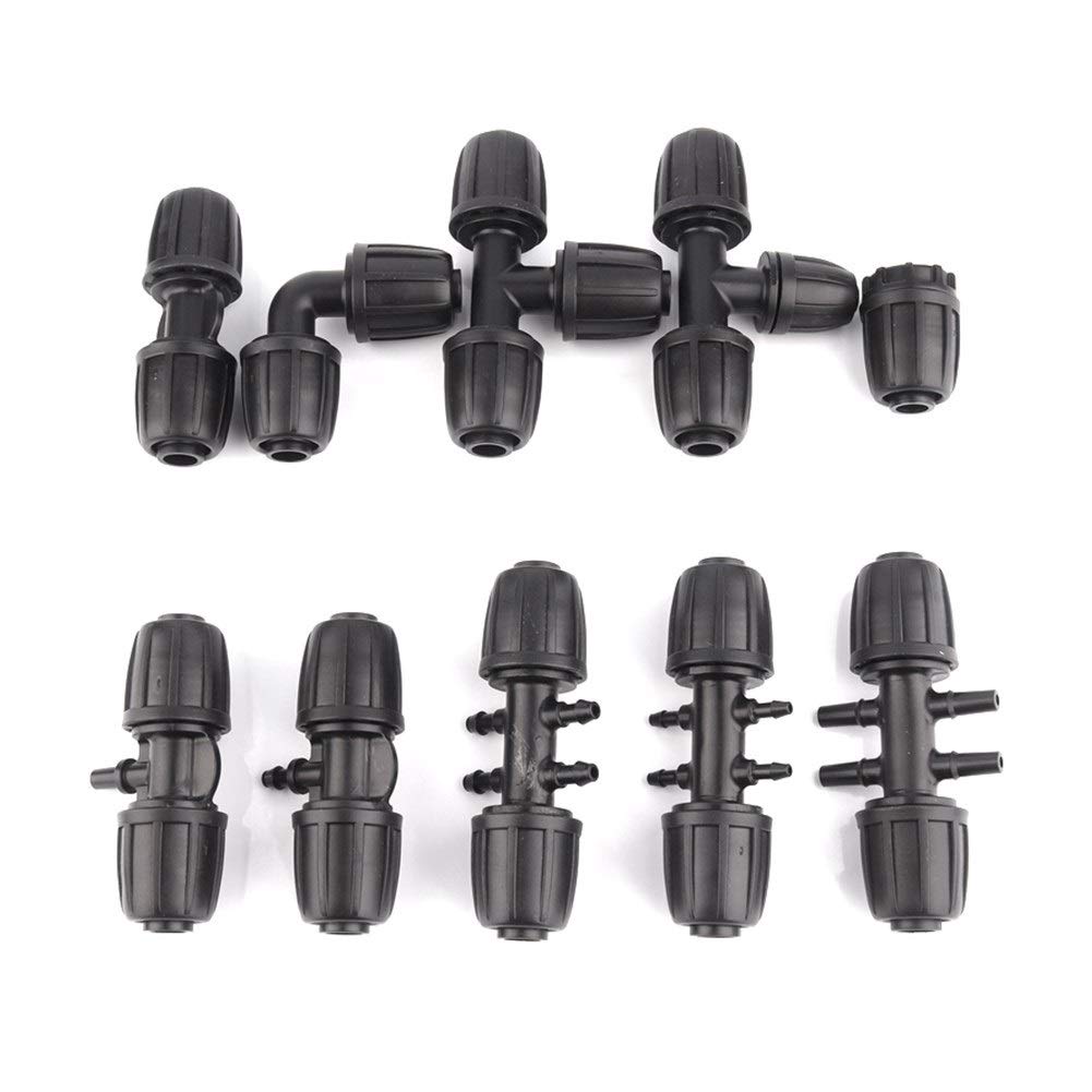 Connecteur de tuyau PE 16mm avec contre-écrou pour raccordement et arrosage de jardin