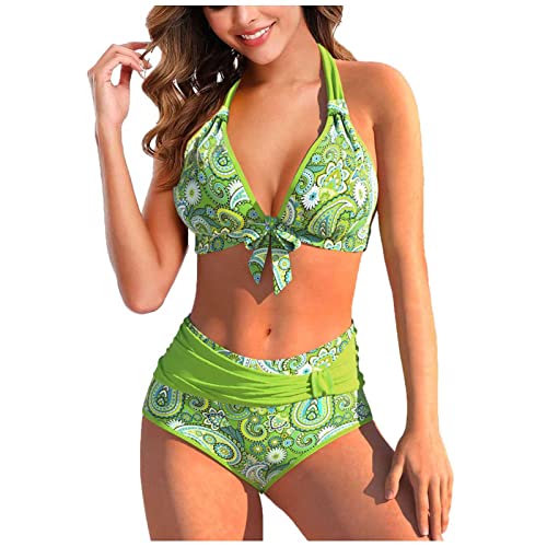 Bikini Damen Set Triangel Breites Unterbrustband Gerippte Bademode...