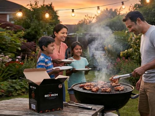 Image of Scorch Premium BBQ Charcoal Briquettes (5KG) - Smokeless Koyla /Coal for Cooking, Tandoor, Grilling & Camping, Long-Lasting Heat Shell Coal