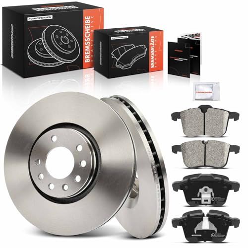 Frankberg Brake Kit incl. 2x Brake Disc + 4x Brake Pad Front Compatible with Vectra C CC Z02 9-3 Cabriolet YS3F 9-3 D75 D79 E79 YS3F Replace# 93171606