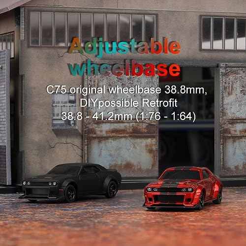 Image of TurboRC 1:76 Mini Sports Car 4CH 2.4GHZ Remote Control Full Proportional RTR Kit with 2 Replaceable Body Shell(C75-Red)