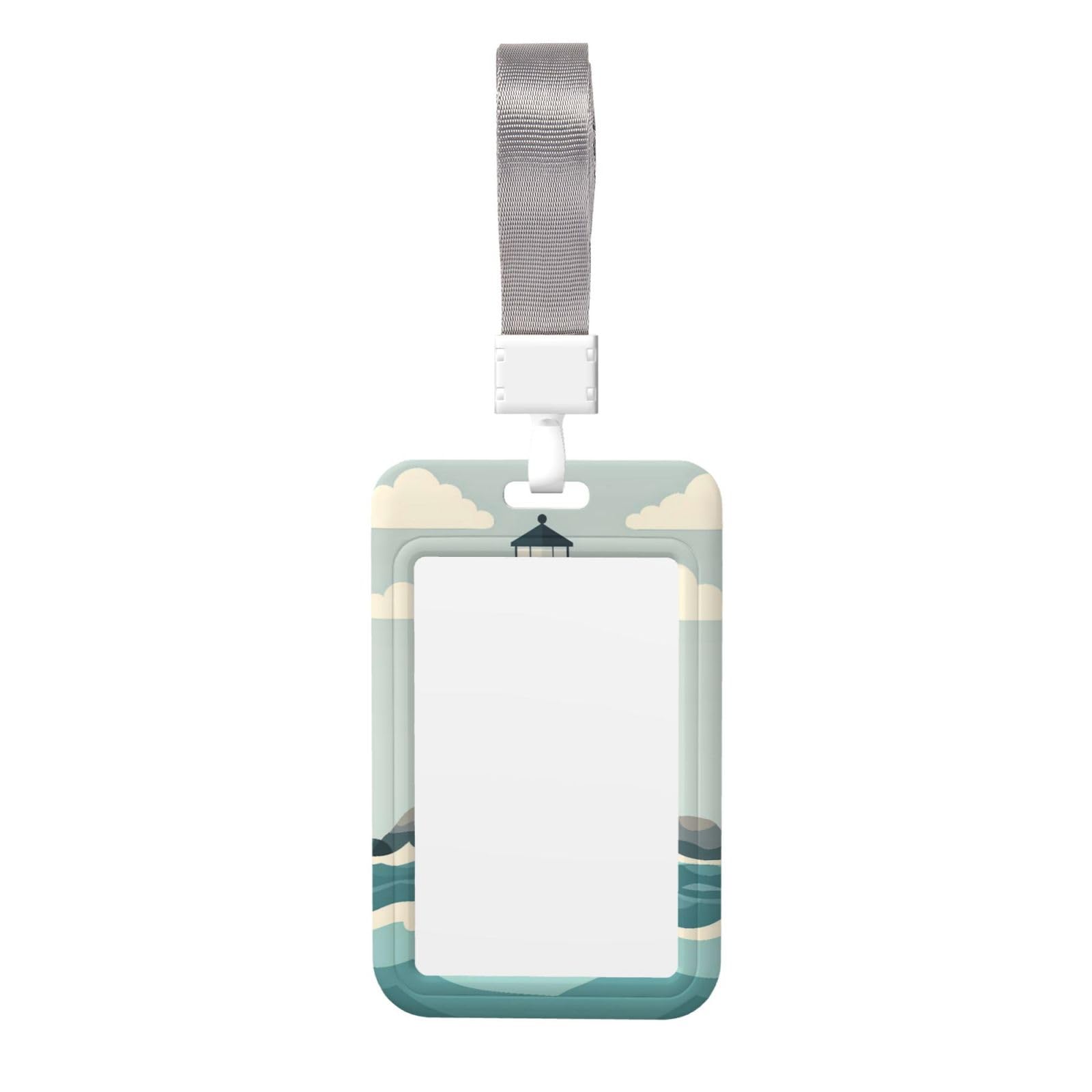 HLBSDM Lighthouse & Ocean Work Badge Protective Shell Vertical Sliding Type with Transparent Window