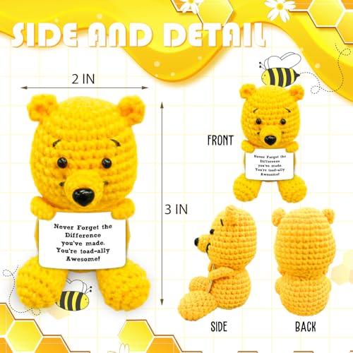 Muñeco tejido Winnie apoyo emocional para escritorio miniatura 2