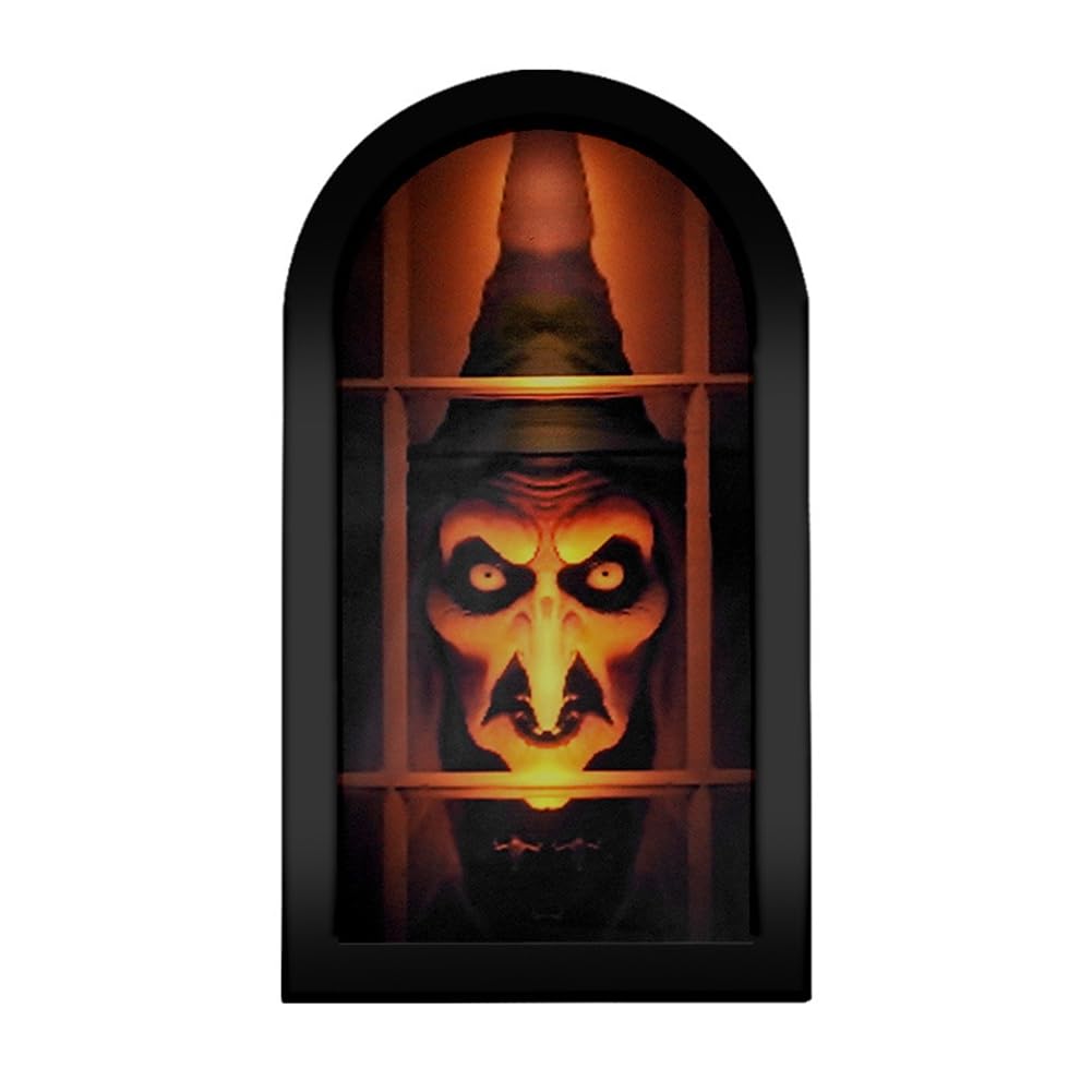 Miroir de sorcière Halloween avec yeux effrayants pour mur