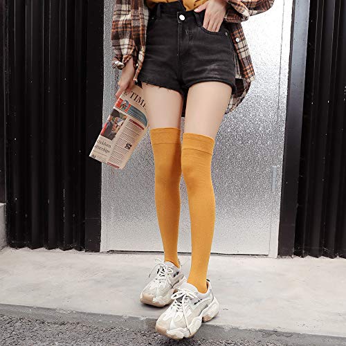 Image of Bestjybt Women Thigh High Socks Cotton Warm Long Over Knee High Stockings