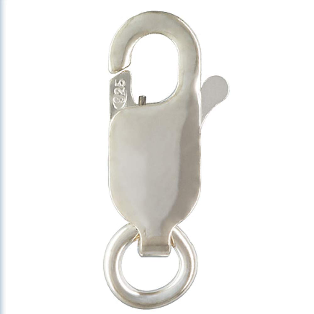JensFindings 12 Qty Sterling Silver Lobster Claw with Open Ring, 10x4mm, Made in Italy