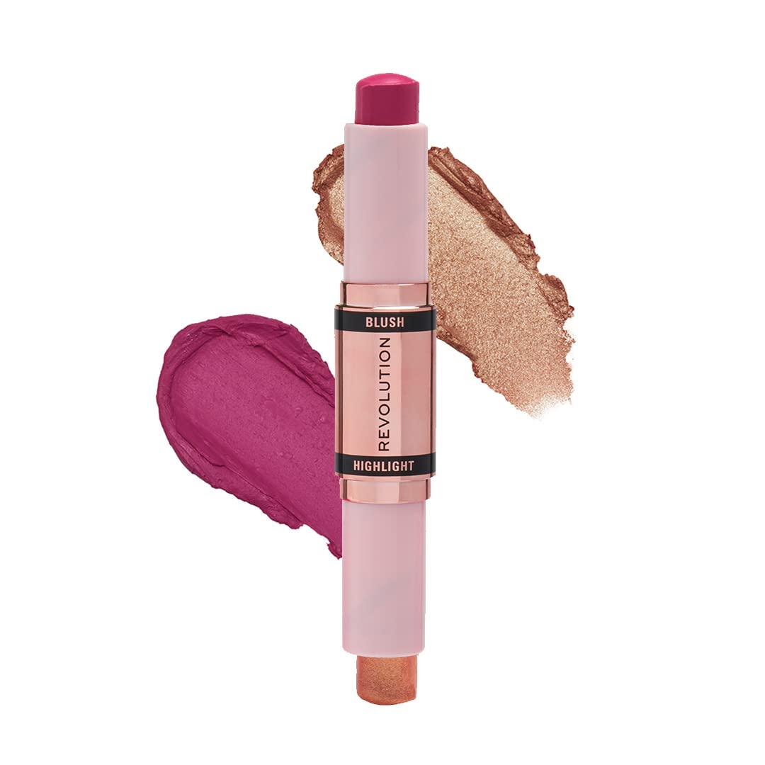 Revolution Beauty London, Blush and Highlight Stick, Golden Shine, Face Blusher and Highlighter, 4.3g