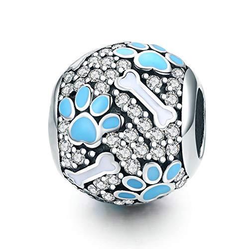 Birthstone Charm For Pandora Charms Bracelet Dog Paw Jan-Dec Birthday Crystal Charms For Bracelet And Necklace (Heart) #TOP3