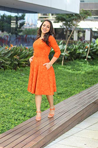 Vestido Moda Evangélica+ Cinto Manga Longa Inverno