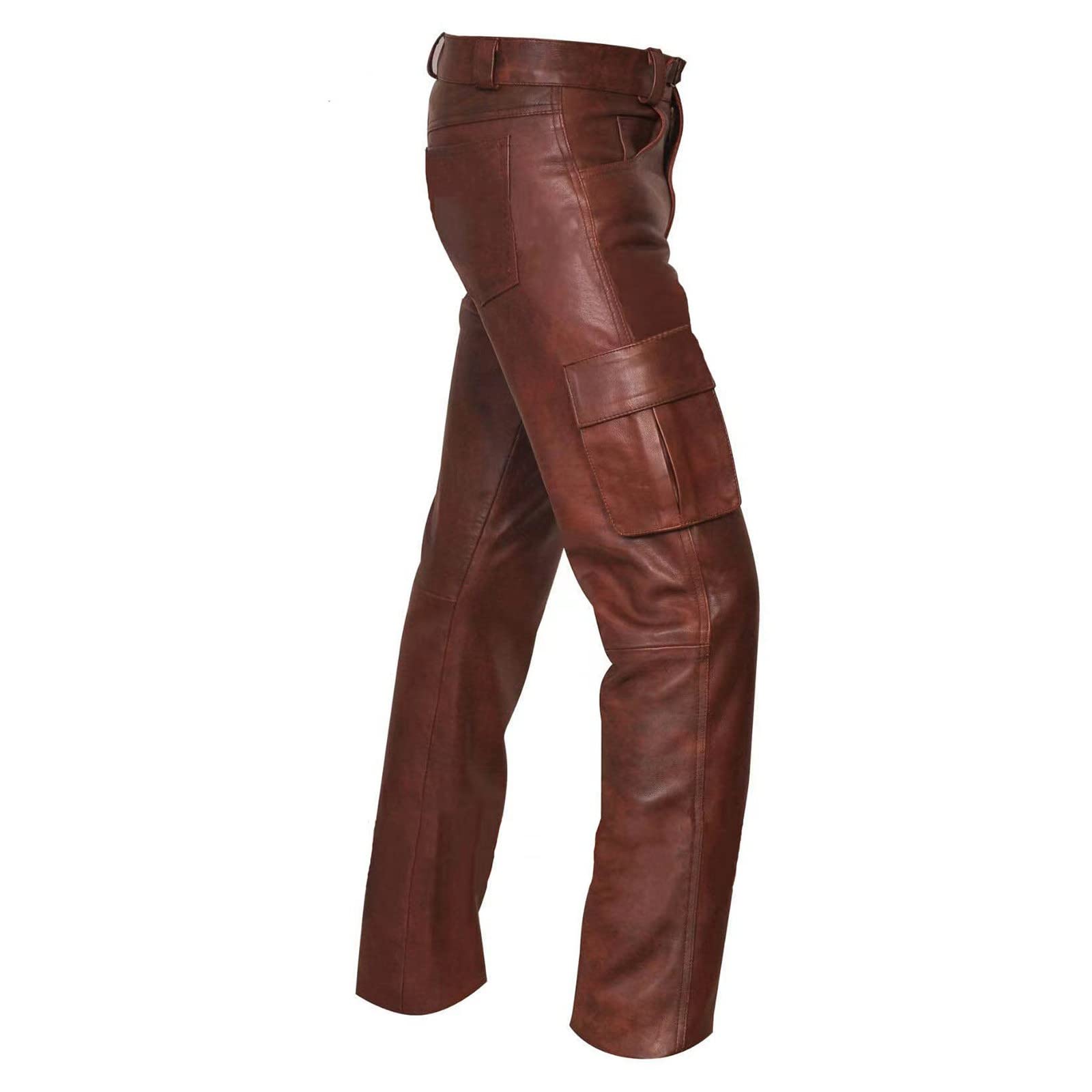 Générique Quadrati Quadrati Nero Pantaloni casual in Pelle PU per gli Uomini Tinta unita Comodi e Versatili per gli Uomini Regalo per 1 Anni Coppia