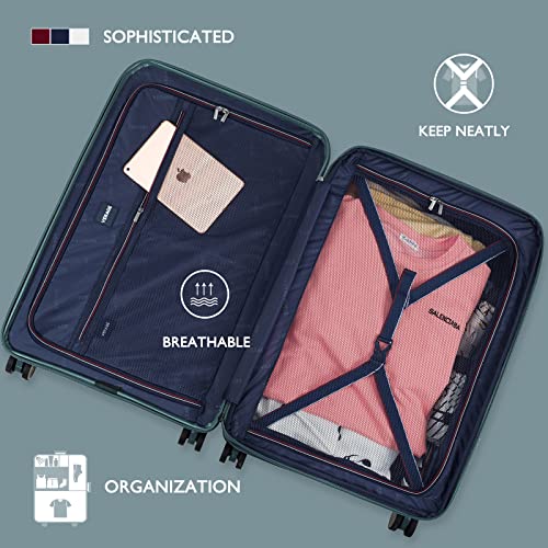 Image of Verage Carry On Luggage with Spinner Wheels, Expandable Hardshell Spinner Suitcase for Travel, TSA Approved (2-Piece Set (20 /24), Bluish Green)