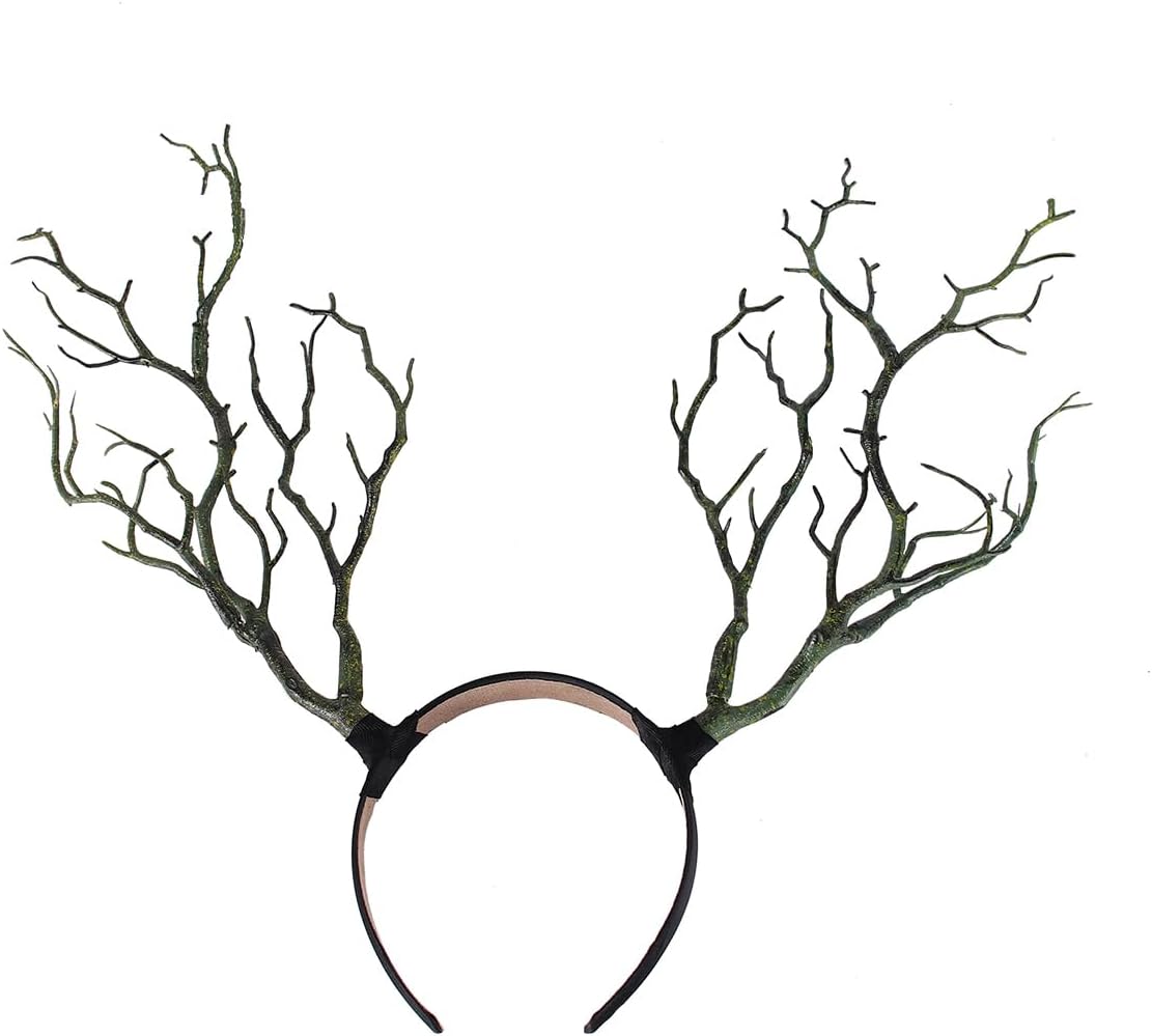 FRCOLOR Antler Headband Deer Antlers Tree Branch Headpiece Fairy Witch Elk Horn Hairband for Halloween Cosplay Accessories pack 2