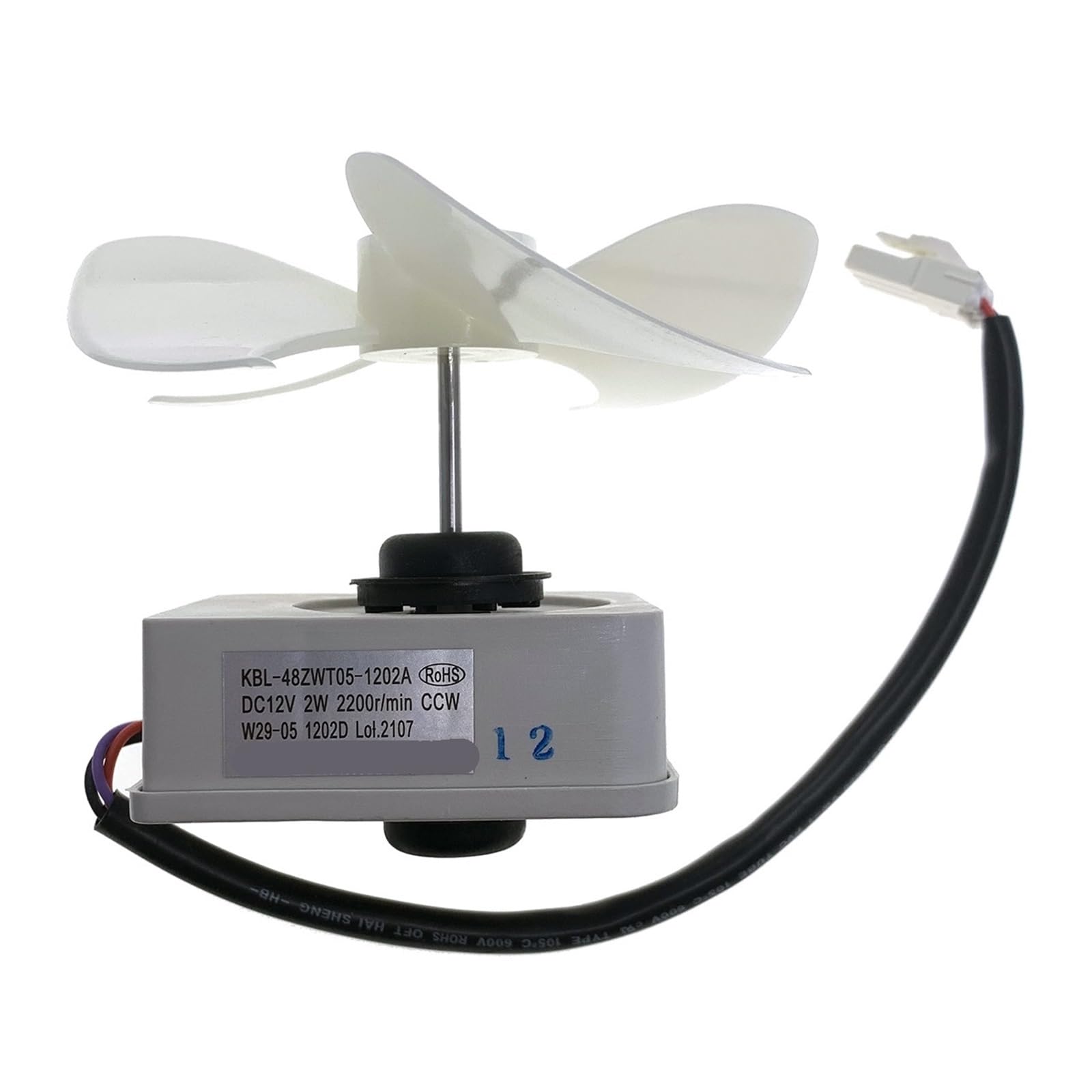 Motor De Ventilador De Refrigerador KBL-48ZWT05-1202A, Compatible Con Homa, Compatible Con TCL, Conjunto De Evaporador DC12V 2W 2200r / Min Con Aspa De Ventilador