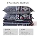 WONGS BEDDING Boho Quilt Set King Size,3 PCS Navy Blue Bedspread Coverlet Set for All Seasons,Soft Oversized Bohemian Bedding Set 104
