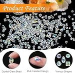 800 Pcs perles de cristal en vrac, verre clair, AB Couleur facettée, circulaire, Rhombus, carré, formes de gouttelettes d'eau, 4-13mm Tailles, Transparents, Perles molles pour la fabrication de bijoux, DIY Artisans et artisans